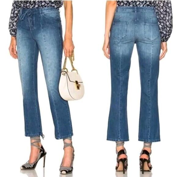 ULLA JOHNSON Alex Lace Up Tie Waist Jeans Size 2 - Picture 1 of 13